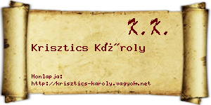 Krisztics Károly névjegykártya