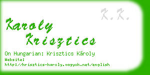 karoly krisztics business card