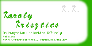 karoly krisztics business card